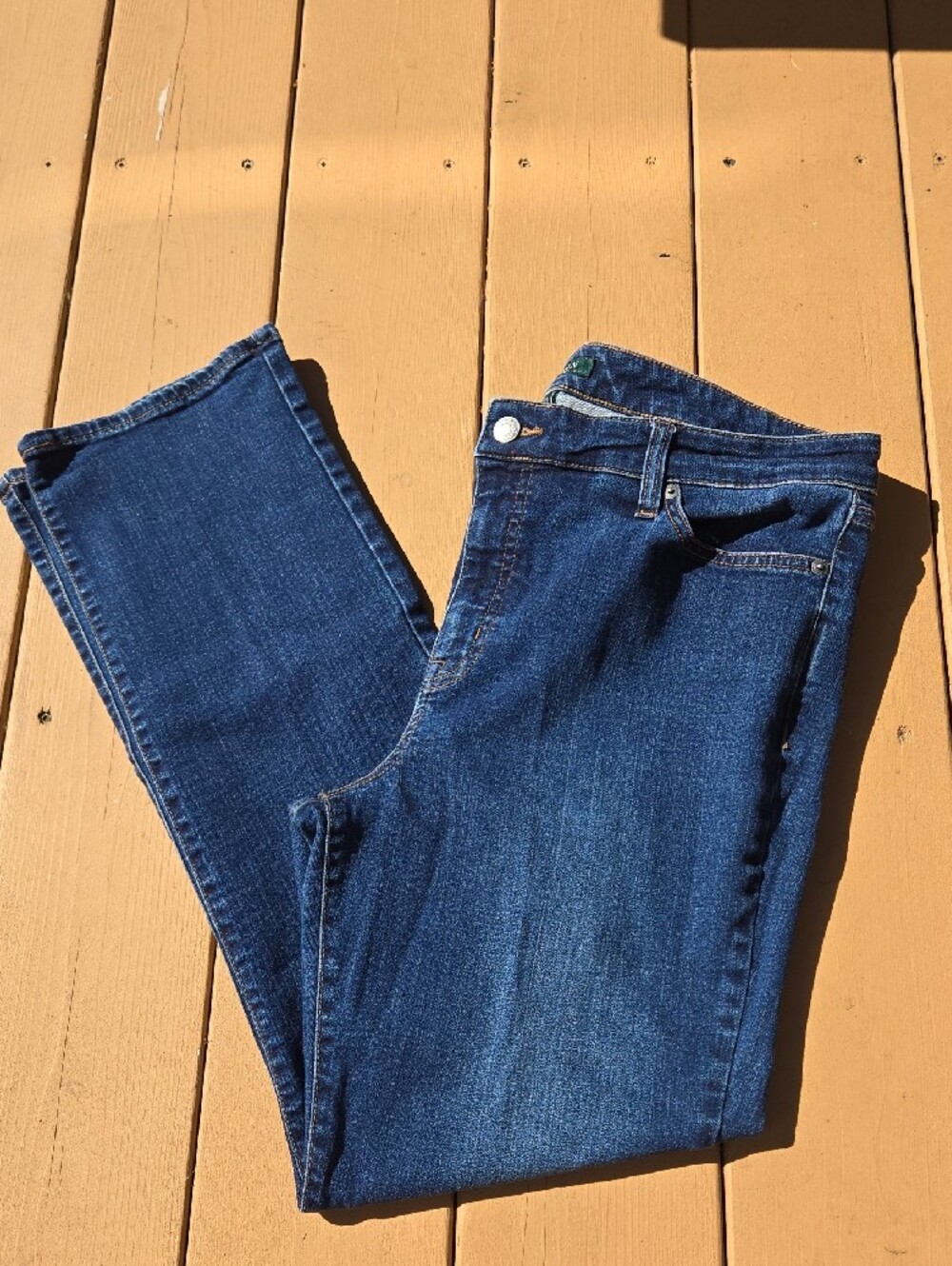 LRL ▪︎ Women's Medium Blue Premier Straight-Leg Jeans, Size 14